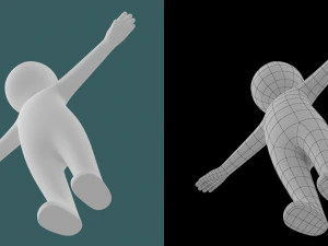 Toddler Baby Child Stickman in T-Pose 3D Model