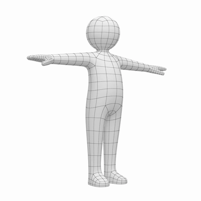 Bebek &Ccedil;ocuk &Ccedil;&ouml;p Adam T-Pose'da 3D Model .c4d .max .obj .3ds .fbx .stl .blend 
