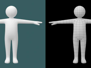 Bebek &Ccedil;ocuk &Ccedil;&ouml;p Adam T-Pose'da 3D Model