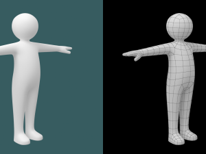 Baby Child Stickman in T-Pose 3D Model