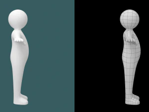 Bebek &Ccedil;ocuk &Ccedil;&ouml;p Adam T-Pose'da 3D Model