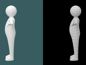 Bebek &Ccedil;ocuk &Ccedil;&ouml;p Adam T-Pose'da 3D Model