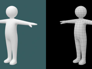 Bebek &Ccedil;ocuk &Ccedil;&ouml;p Adam T-Pose'da 3D Model