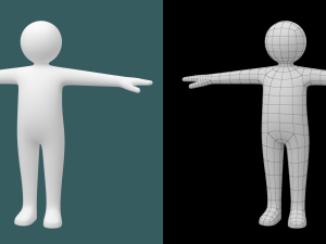 Baby Child Stickman in T-Pose 3D Model