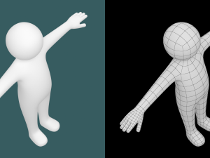 Baby Child Stickman in T-Pose 3D Model