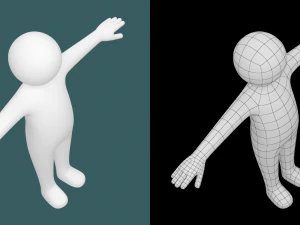 Bebek &Ccedil;ocuk &Ccedil;&ouml;p Adam T-Pose'da 3D Model