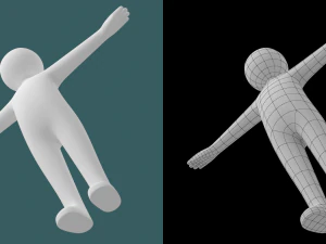 Bebek &Ccedil;ocuk &Ccedil;&ouml;p Adam T-Pose'da 3D Model