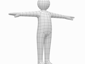 Child Stickman in T-Pose 3D Model