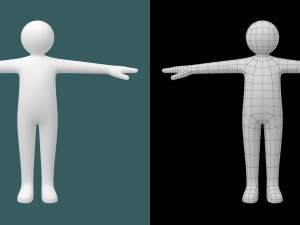Child Stickman in T-Pose Modello 3D