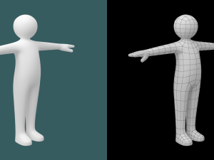 Child Stickman in T-Pose Modello 3D
