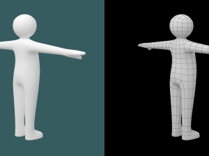 Child Stickman in T-Pose Modello 3D