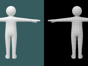 Child Stickman in T-Pose Modello 3D