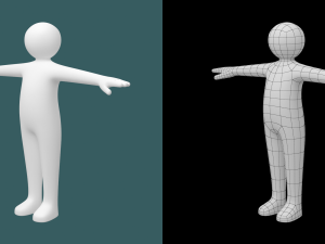 Child Stickman in T-Pose Modello 3D