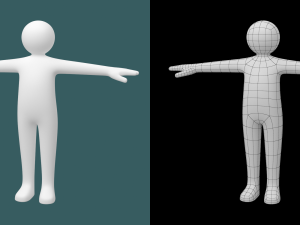 Child Stickman in T-Pose Modello 3D