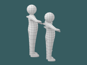 Stickman Kids in T-Pose BUNDLE 3D Модель