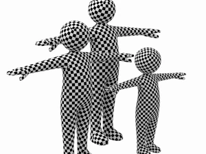Stickman Kids in T-Pose BUNDLE 3D Model