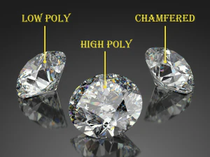 Okrągły diament z brylantową okładziną o idealnym szlifie Model 3D