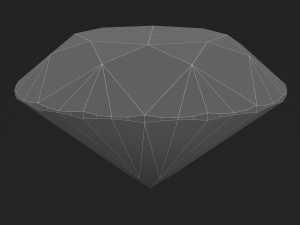 Round Diamond Brilliant Faceting Ideal Cut Modello 3D