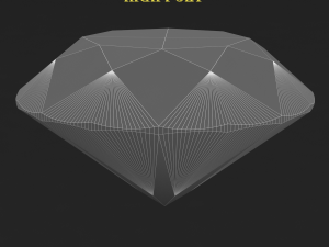 Round Diamond Brilliant Faceting Ideal Cut Modello 3D