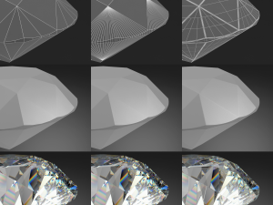 Round Diamond Brilliant Faceting Ideal Cut Modello 3D