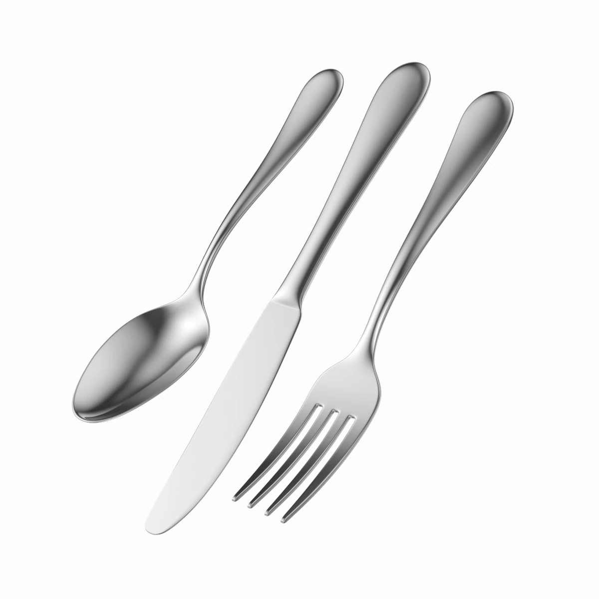 Table Dinner Knife Fork Spoon Generic Cutlery 3D Model .c4d .max .obj .3ds .fbx .stl .blend