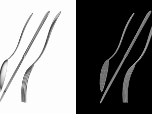 Table Dinner Knife Fork Spoon Generic Cutlery 3D Model