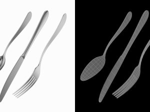 Table Dinner Knife Fork Spoon Generic Cutlery Modello 3D