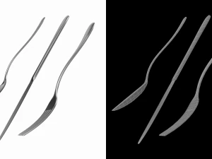 Table Dinner Knife Fork Spoon Generic Cutlery 3D Model