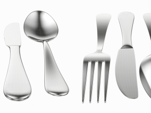 Table Dinner Knife Fork Spoon Generic Cutlery Modello 3D