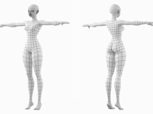 Stylized Female 02 Fine Shape Mesh 3D Model
