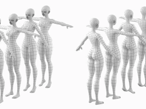 Stylizowana siatka damska 02 o drobnym kształcie Model 3D