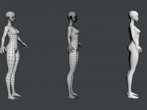 Stylized Female 02 Fine Shape Mesh 3D Model