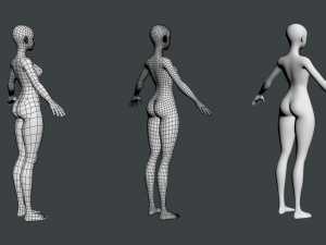 Stylized Female 02 Fine Shape Mesh 3D Model