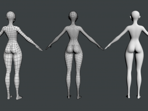 Stylized Female 02 Fine Shape Mesh 3D Model