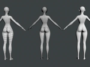 Stylizowana siatka damska 02 o drobnym kształcie Model 3D