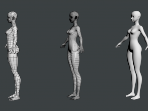 Stylized Female 02 Fine Shape Mesh 3D Model