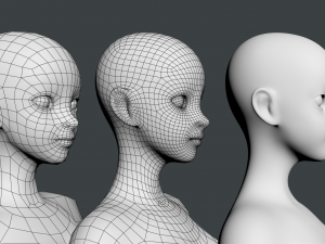 Stylized Female 02 Fine Shape Mesh 3D Model