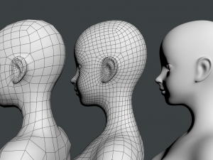Stylized Female 02 Fine Shape Mesh 3D Model