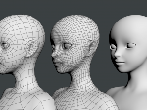 Stylized Female 02 Fine Shape Mesh 3D Model