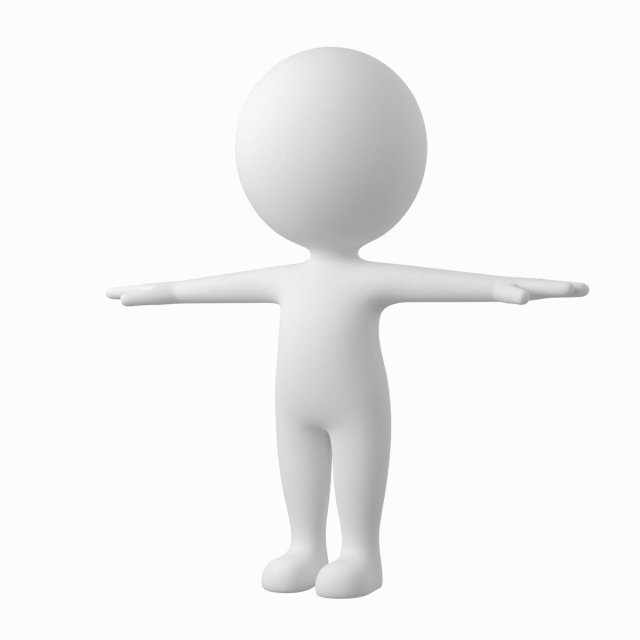 Cute Stylized Stickman in T-Pose 3D Model .c4d .max .obj .3ds .fbx .stl .blend 