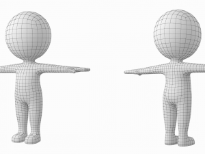 Cute Stylized Stickman in T-Pose 3D Model