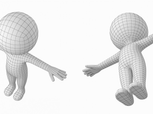 Cute Stylized Stickman in T-Pose 3D Model