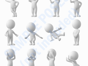 Cute Stylized Stickman in T-Pose 3D Model