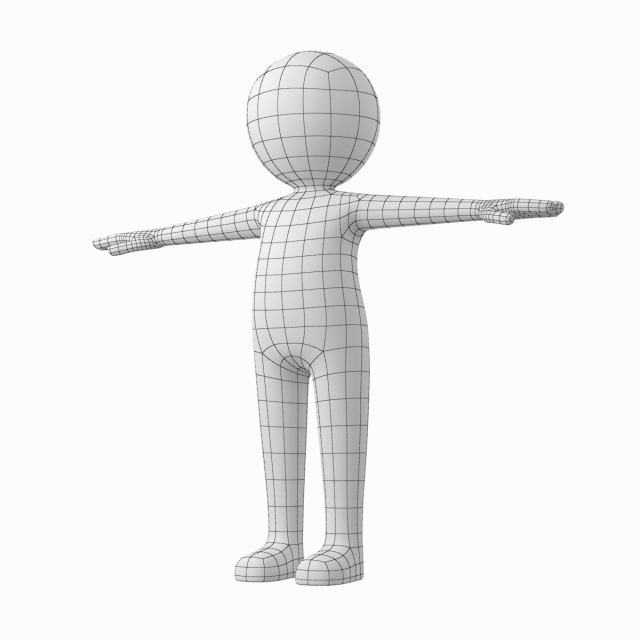 Stylized Stickman in T-Pose 3D Модель .c4d .max .obj .3ds .fbx .stl .blend 