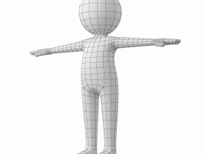 Stickman stilizzato nella posa a T Modello 3D