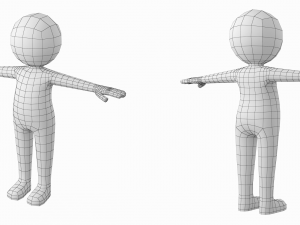 Stylized Stickman in T-Pose 3D Модель