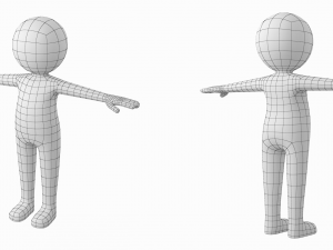 Stylized Stickman in T-Pose 3D Модель