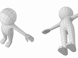 Stylized Stickman in T-Pose 3D Model