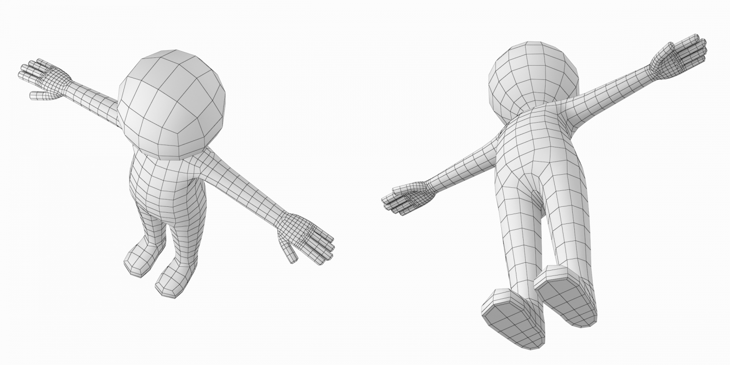 Adult Stylized Stickman in T-Pose 3D Model in Cartoon 3DExport