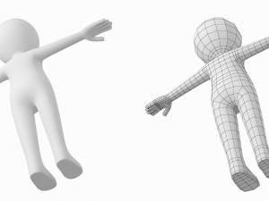 Stylized Stickman in T-Pose 3D Модель